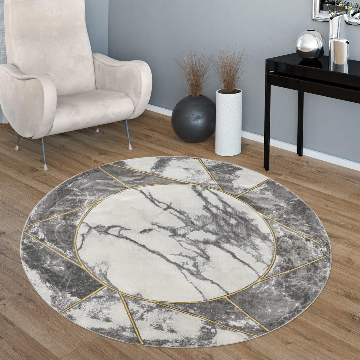 KURZFLORTEPPICH 160/160 cm Kraft 525 - Goldfarben, Kunststoff (160/160cm) - Paco Home