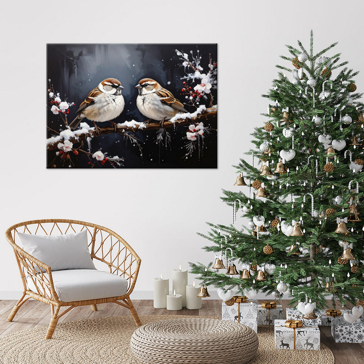 LEINWANDBILD Weihnachten 60x40cm - Schwarz, Textil (60/40cm) - Feeby