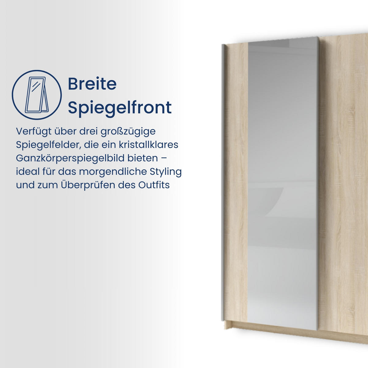 SCHWEBETÜRENSCHRANK 2-Türen 180 cm mit Spiegel in Sonoma - Sonoma Eiche, Holzwerkstoff (62/198.5/180.6cm) - Home Collective