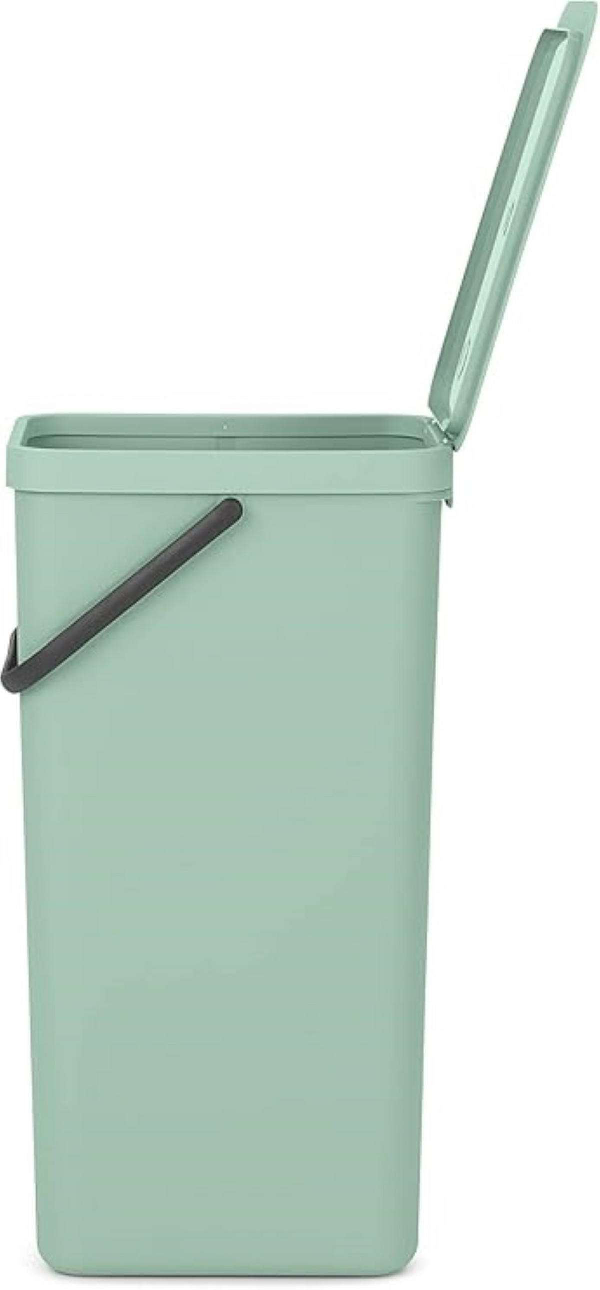 MÜLLEIMER Mit Stay Open Deckel 40 Liter 62 x 26,8 x 34,5 cm Kunststoff Jade - Grün, Kunststoff (26.8/62/34.5cm) - PROREGAL