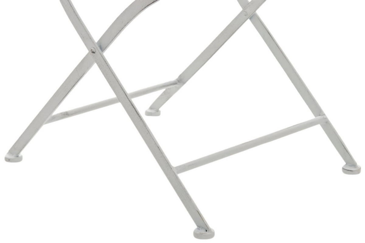 GARTENKLAPPSTUHL 2er Set Metall antik weiß - Weiß, Metall (40/92/50cm) - CLP