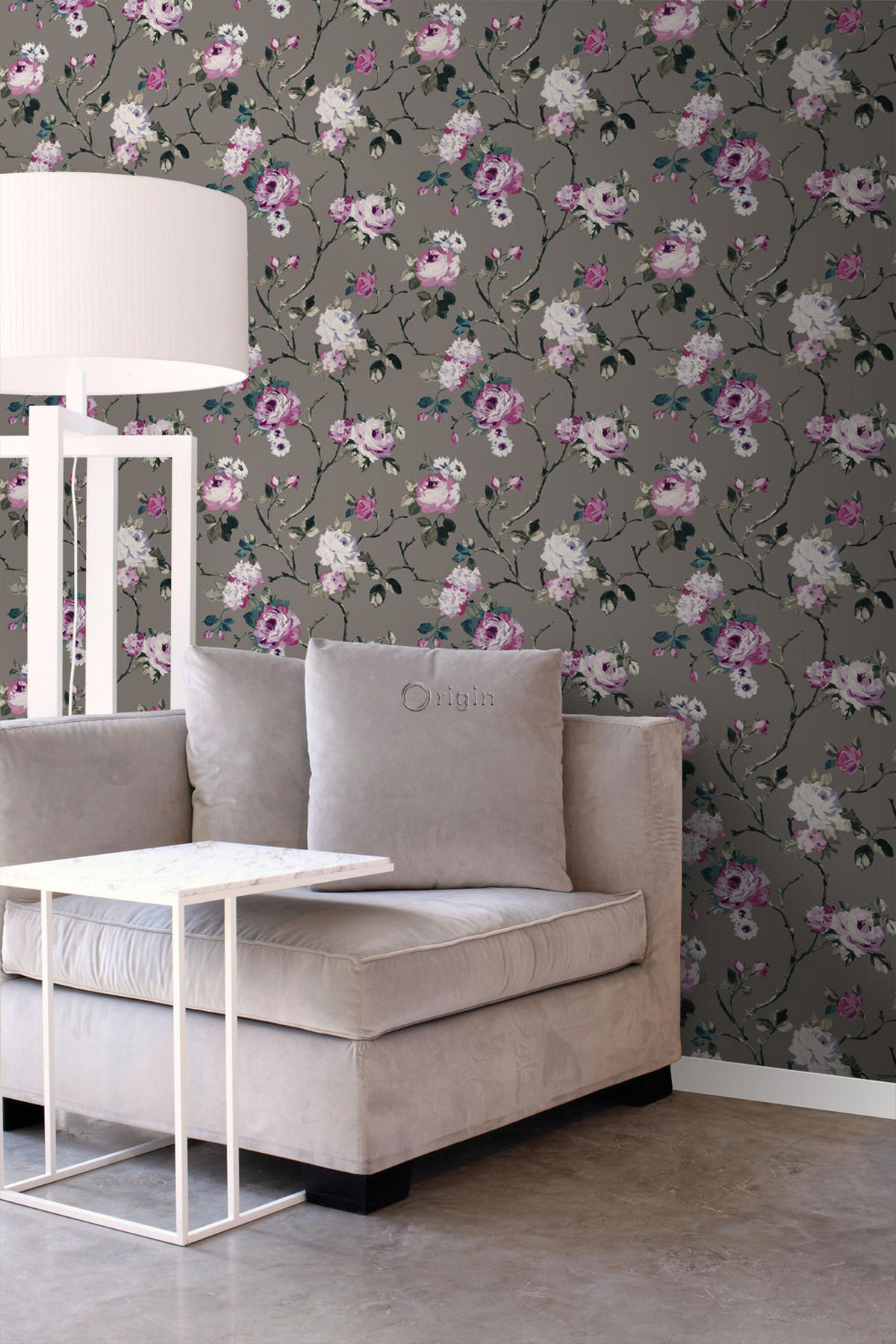 TAPETE Blumen 53 cm x 10.05 m - Lila, Papier (53/1000cm) - Origin Wallcoverings
