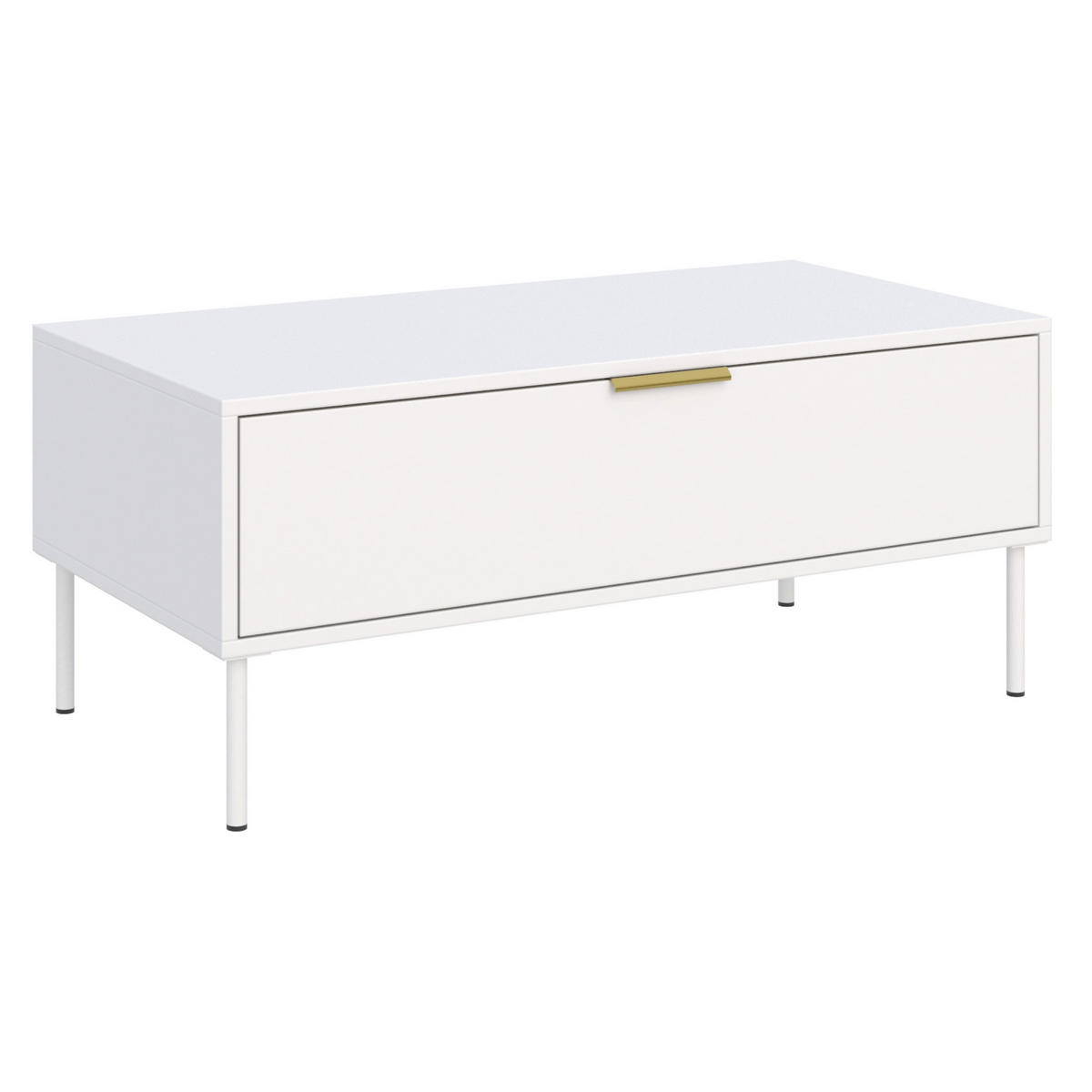 COUCHTISCH VENA weiß 100/50 cm - Weiß, Holzwerkstoff/Metall (50/100/44cm) - Selsey