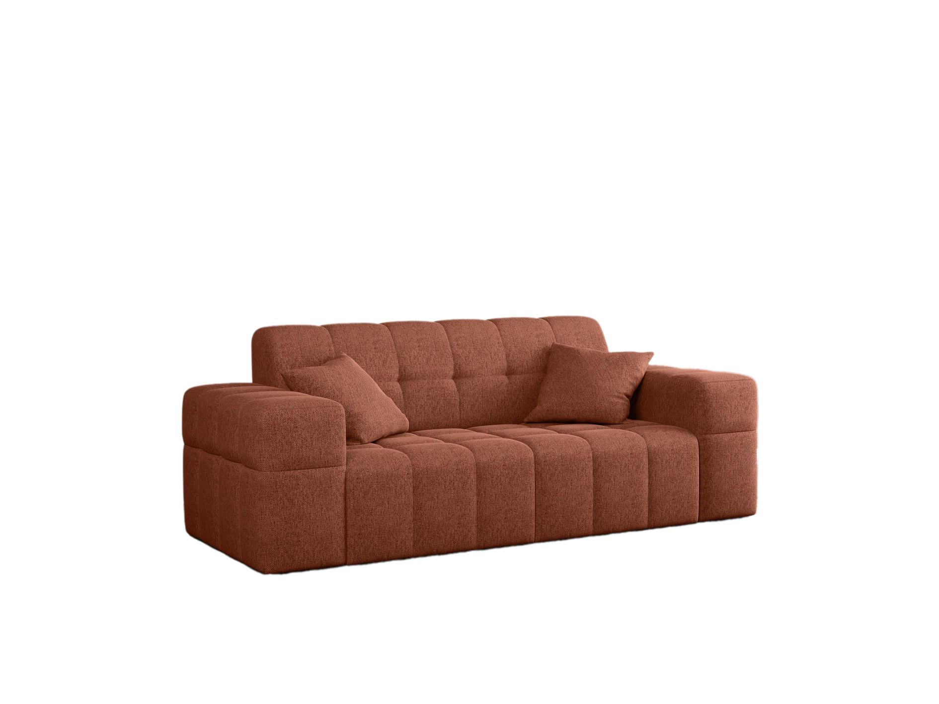 SOFA 2-sitzer Couch serie NIMES Stoff Verita Kupfer - Kupferfarben, Holz (183/82/92cm) - Kaiser Möbel