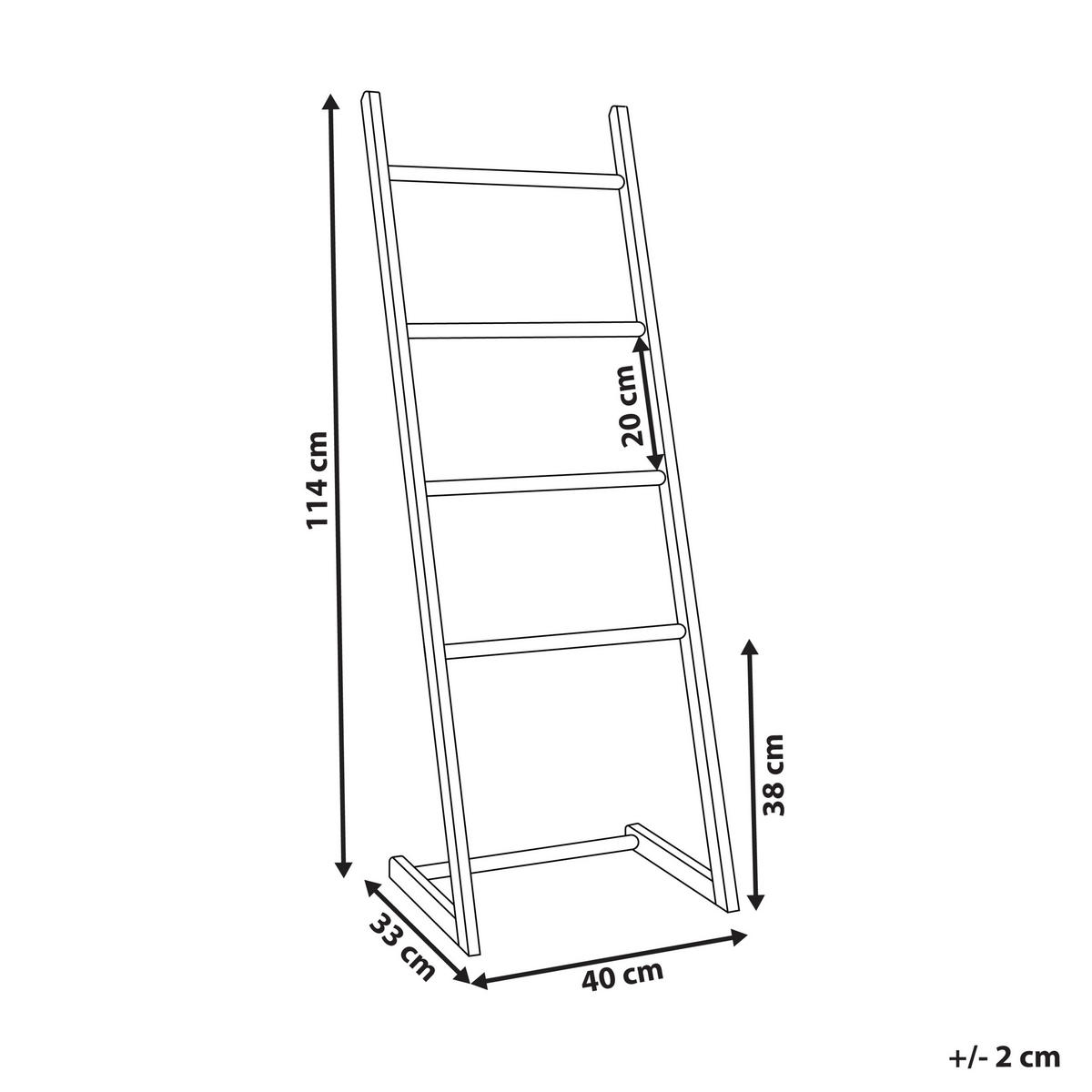 HANDTUCHHALTER Heller Holzfarbton Zapallar - Hellbraun, Holz (40/114/33cm) - Beliani