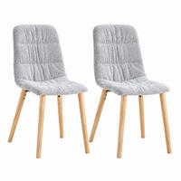 ESSZIMMERSTUHL ergonomisch 88 cm Stoff Hellgrau Eiche 2er-Set - Hellgrau, Holz (48/88/44cm) - Meubliv
