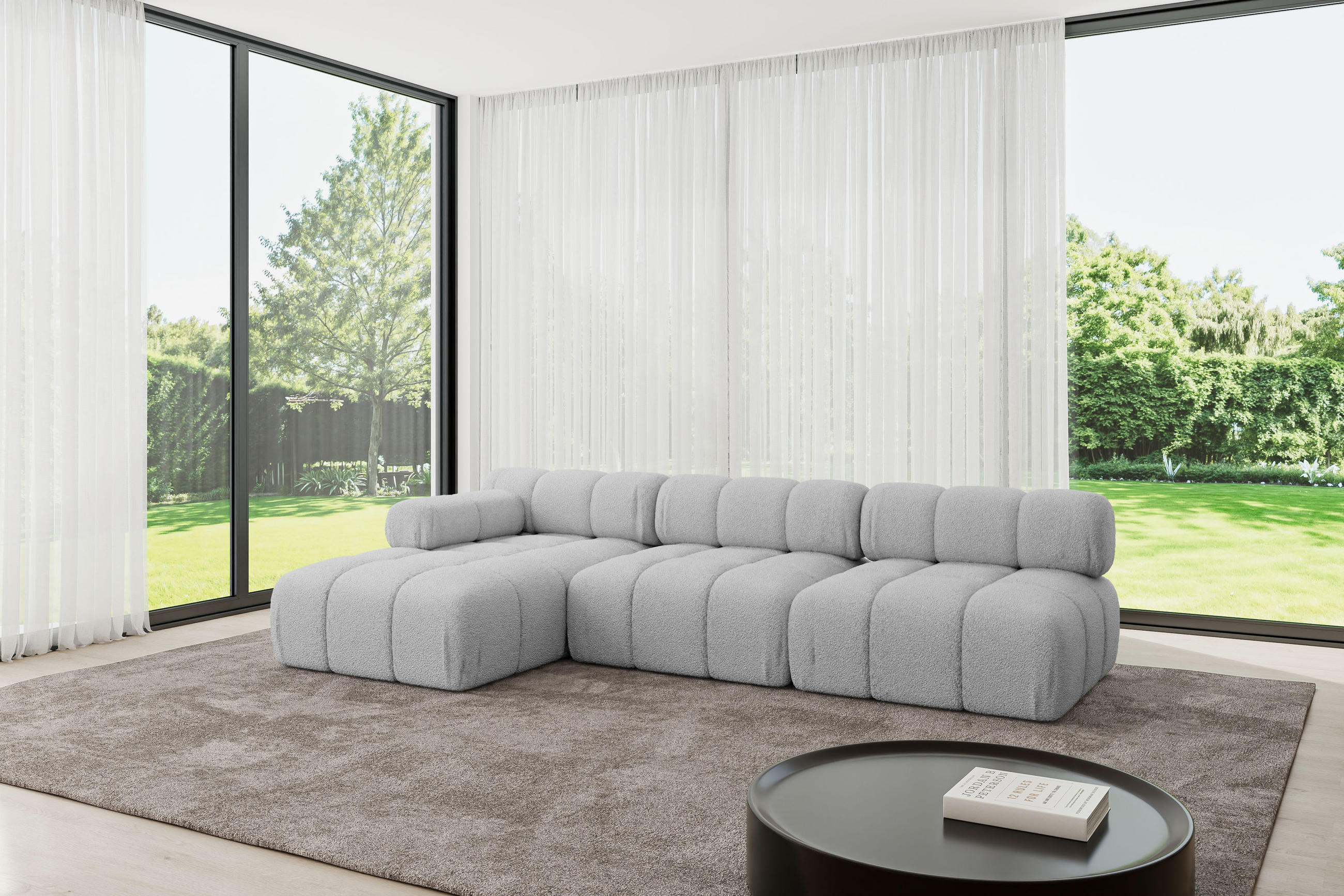 Thumbnail - Altdecor Ecksofa, Hellgrau, Textil, 5-Sitzer, L-Form, 285x160 cm, Wohnzimmer, Sofas & Couches, Wohnlandschaften, Ecksofa...