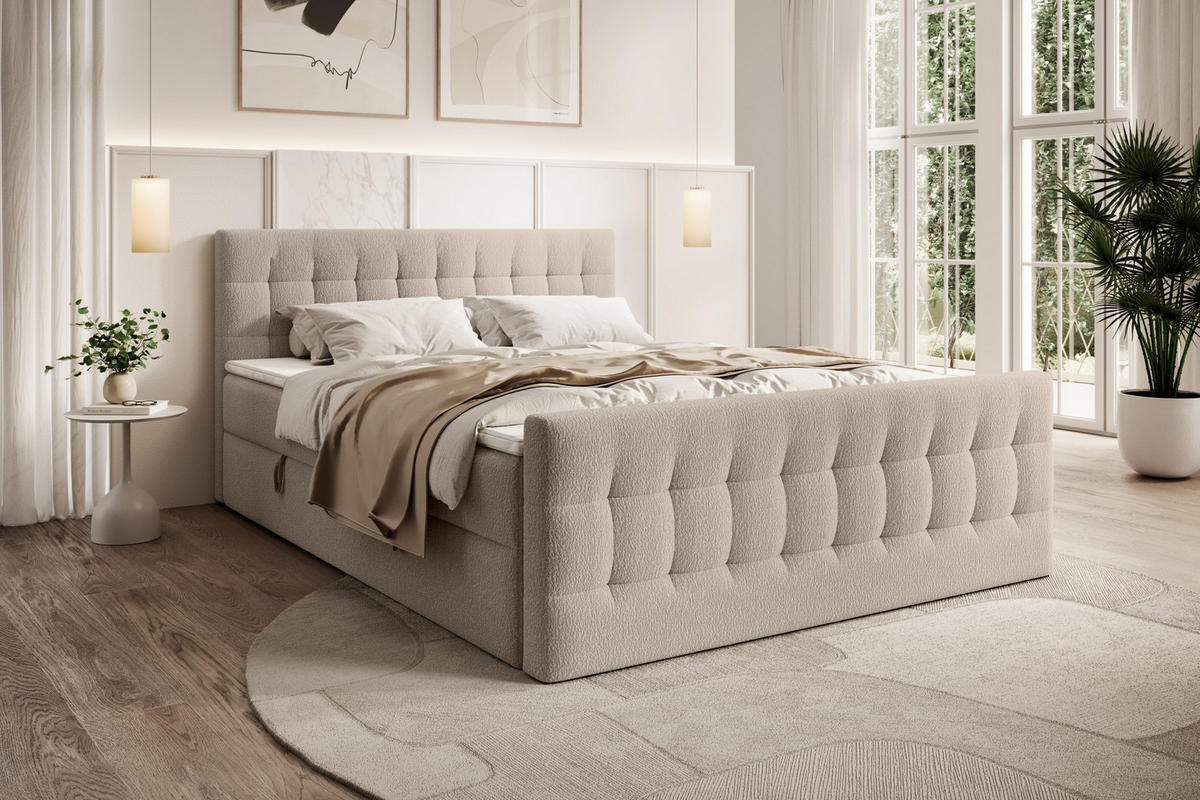 DOPPELBETT Yazo Royal 180x200 cm, Beige - Beige, Textil (180/200cm) - Fedve