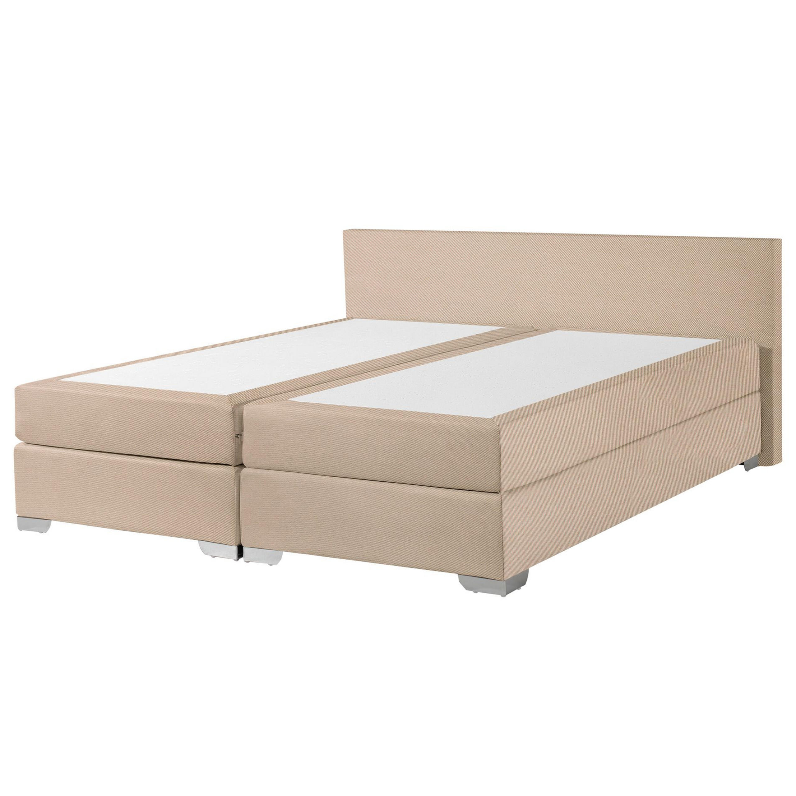 BOXSPRINGBETT 180/200cm Beige President - Beige, Textil (180/200cm) - Beliani