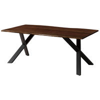 BAUMTISCH Akazie 160x90x75 braun lackiert / ausgestellte X-Beine anthrazit matt FREEFORM 3 - Anthrazit/Braun, Holz (160/90/75cm) - Massivmoebel24