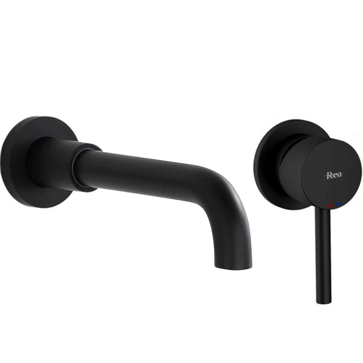 UNTERPUTZ Armatur Rea Lungo Long Black Matt+ibox - Schwarz, Metall (20/11/20cm) - REA