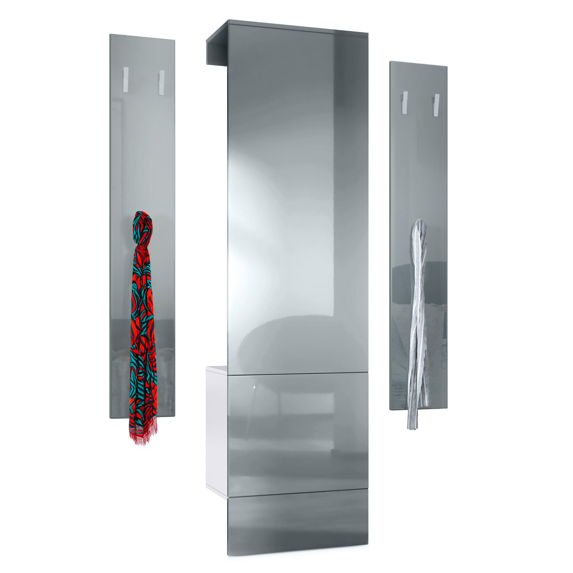 Vladon Garderobe Grau 123x193x35 cm