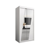 SCHWEBETÜRENSCHRANK 200/100/62 2-türig - Silberfarben/Weiß, Holz/Kunststoff (100/200/62cm) - MÖBEL KRYSPOL
