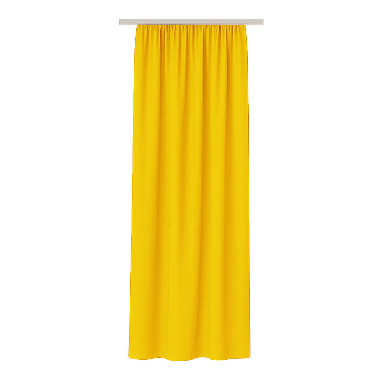 VORHANG Blickdicht ( 140x145cm ) mit Kräuselband / Universalband in Gelb - Hellgelb, Textil (140/145cm) - Bestlivings