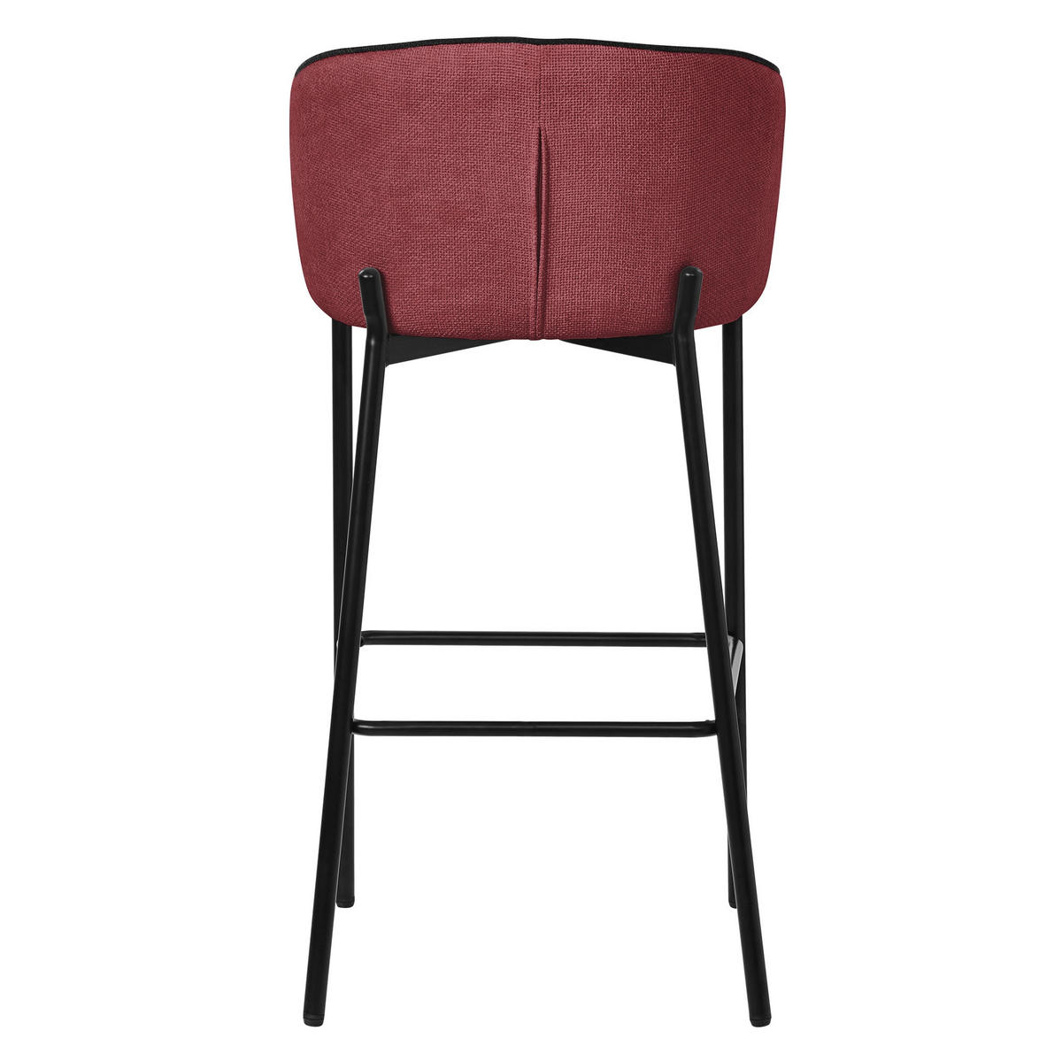 BARHOCKER 2er Set Rot mit Stoffbezug - Rot/Schwarz, Textil/Metall (50/101/54cm) - ML-DESIGN