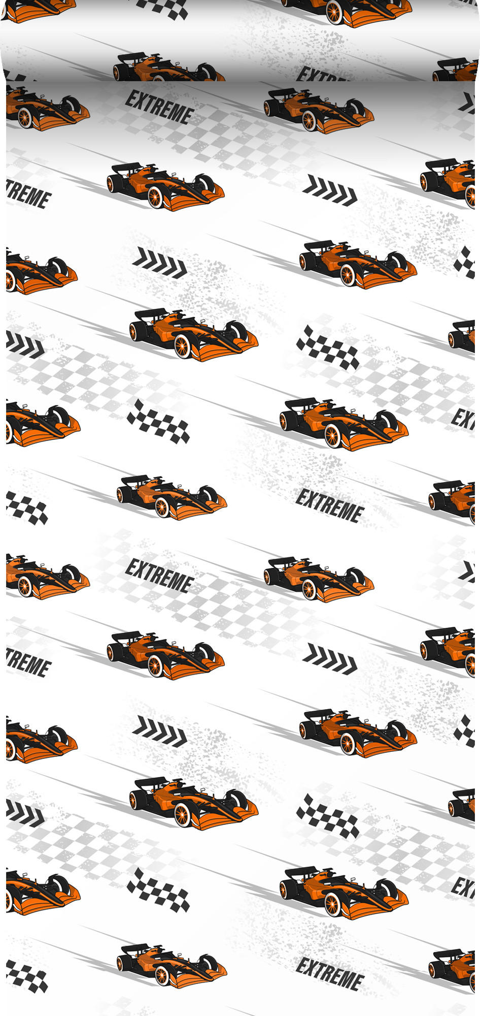 TAPETE Rennwagen 50 x 900 cm - Orange, Papier (50/0.1cm) - Sanders & Sanders