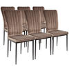 STUHL MODENA Samtbezug Metallbeine 6er Set Braun - Braun, Textil/Metall (42/96/43cm) - Albatros