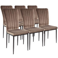 STUHL MODENA Samtbezug Metallbeine 6er Set Braun - Braun, Textil/Metall (42/96/43cm) - Albatros