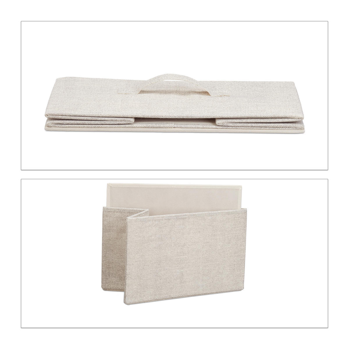 SCHUBLADENBOX - Creme, Holzwerkstoff/Textil (45/95/30cm) - Relaxdays