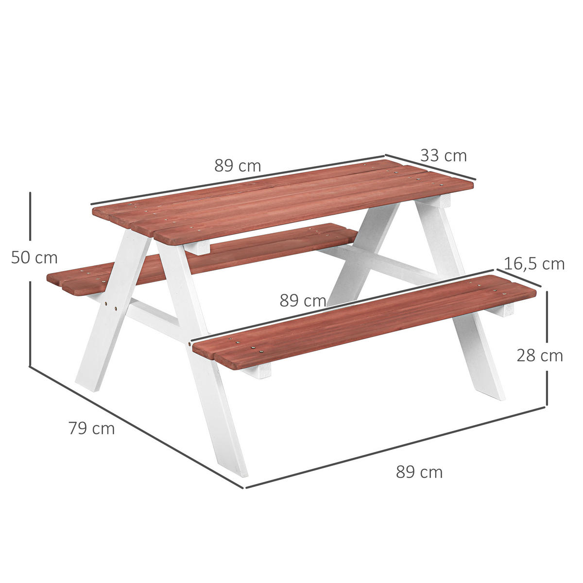 KINDERSITZGRUPPE DE-17506 Braun/Weiß - Braun, Holzwerkstoff (79/50/89cm) - ComfortXL