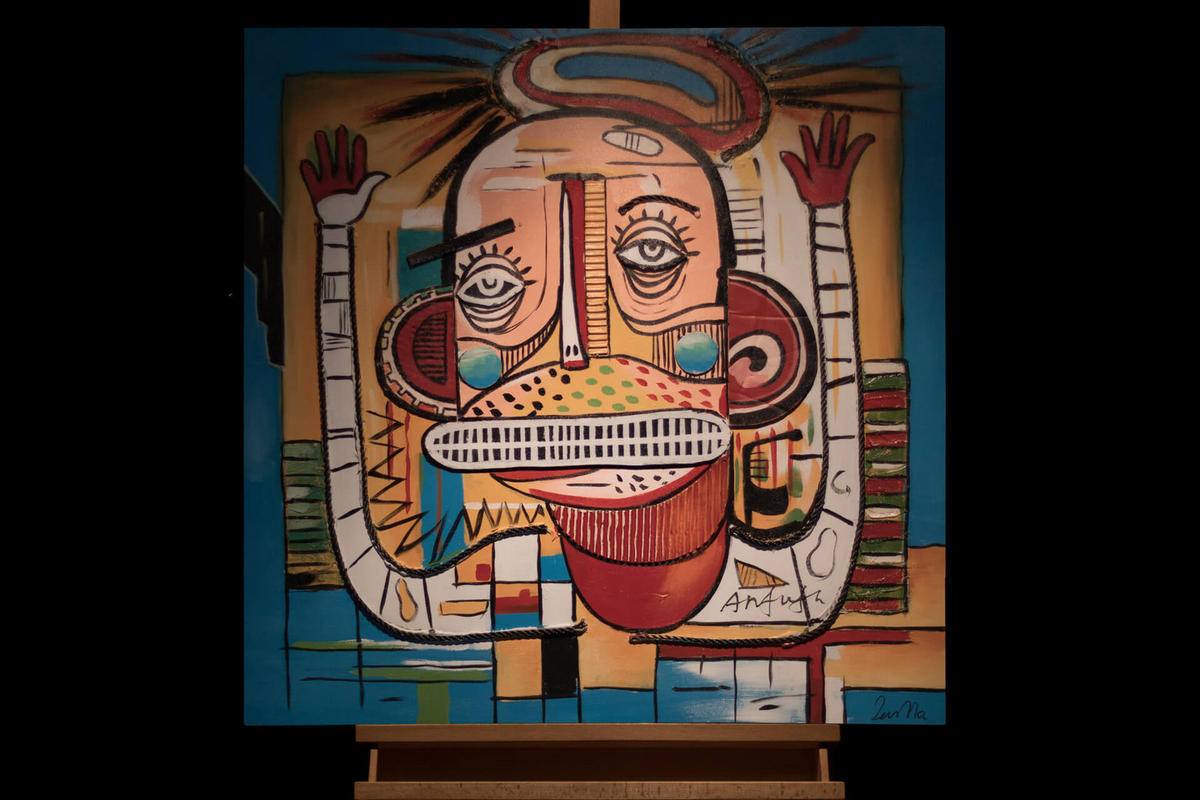 RUČNE MAĽOVANÝ AKRYLOVÝ OBRAZ 80/80 cm, viacfarebný, abstraktný dekoratívny motív - viacfarebná, drevo/textil (80/80cm) - KUNSTLOFT