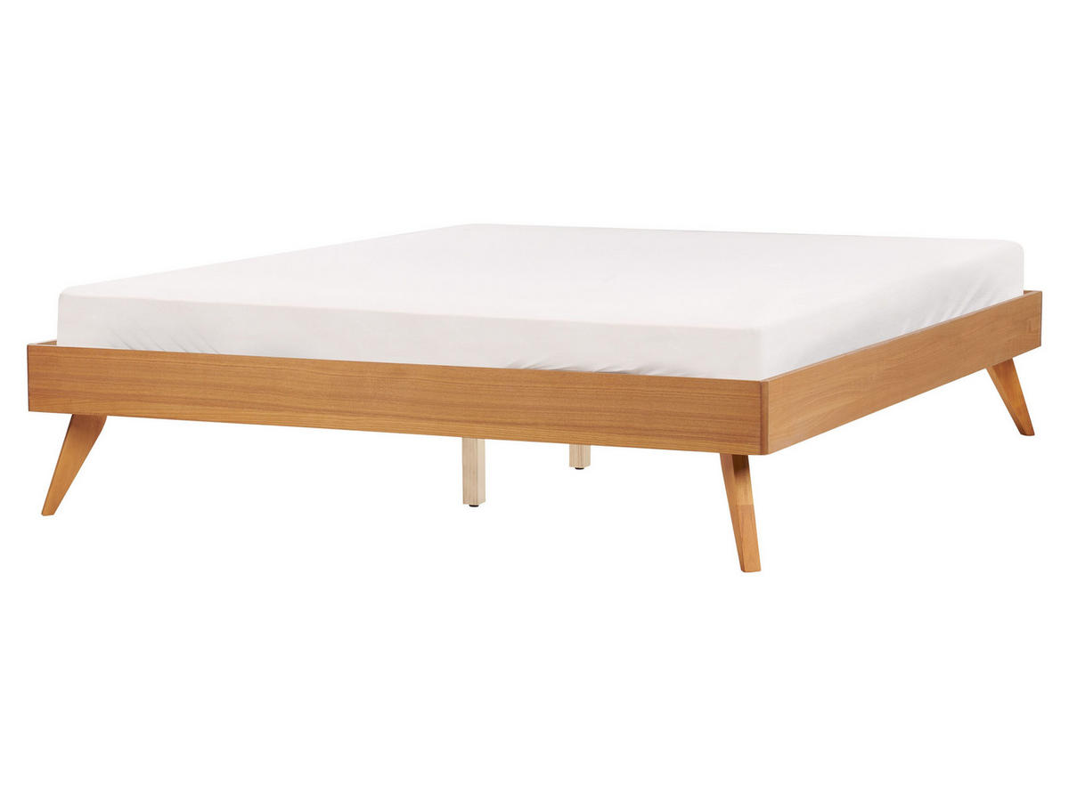 BETT 160/200 cm Hellbraun Berric - Hellbraun, Holzwerkstoff (160/200cm) - Beliani