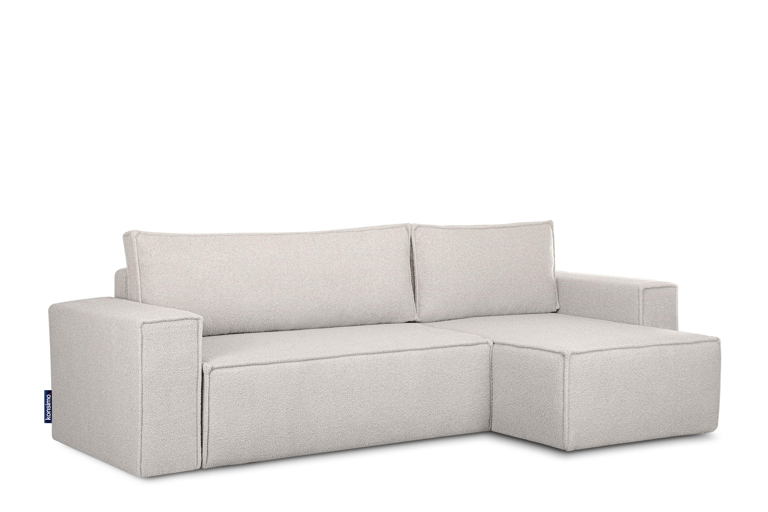 ECKSCHLAFSOFA-LINKS/RECHTS NAPI II in Pet Friendly Stoff, weiß - Weiß, Textil (262/148cm) - KONSIMO®