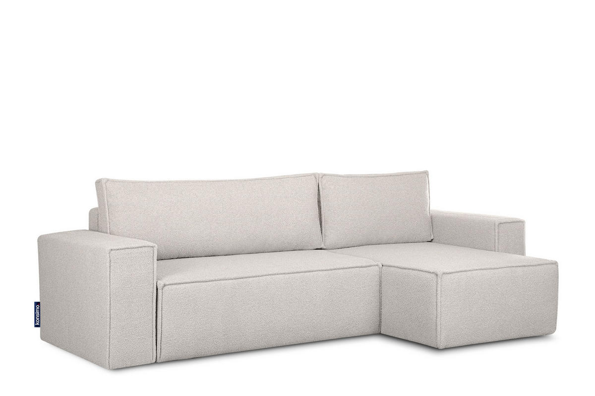 ECKSCHLAFSOFA-LINKS/RECHTS NAPI II in Pet Friendly Stoff, weiß - Weiß, Textil (262/148cm) - KONSIMO®