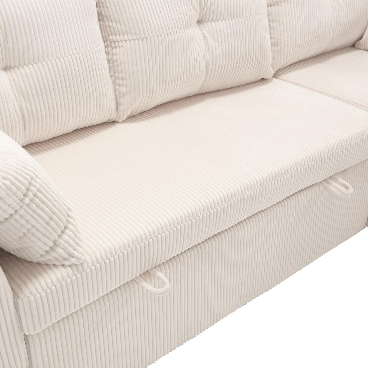 ECKSOFA DE-33735 L-Form mit Stauraum Beige - Beige, Holzwerkstoff (206/108cm) - ComfortXL