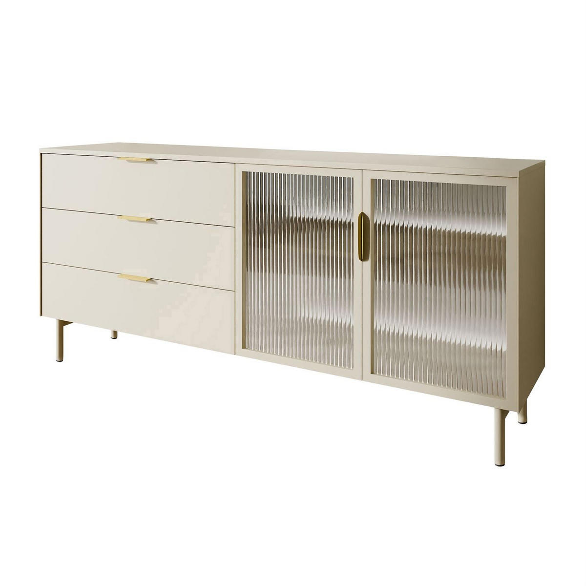 SIDEBOARD LINEA mit LED-Beleuchtung Kaschmir - Kaschmir, Holzwerkstoff (181/83/39cm) - Lookway