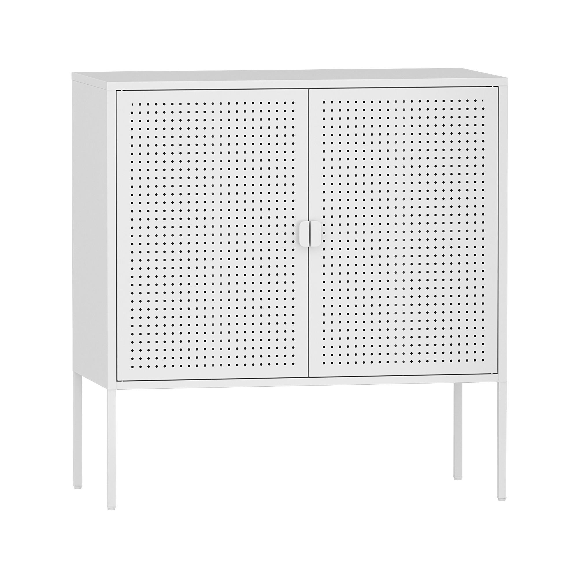 SIDEBOARD Castelli - Weiß, Metall (80/82.5/40cm) - [en.casa]