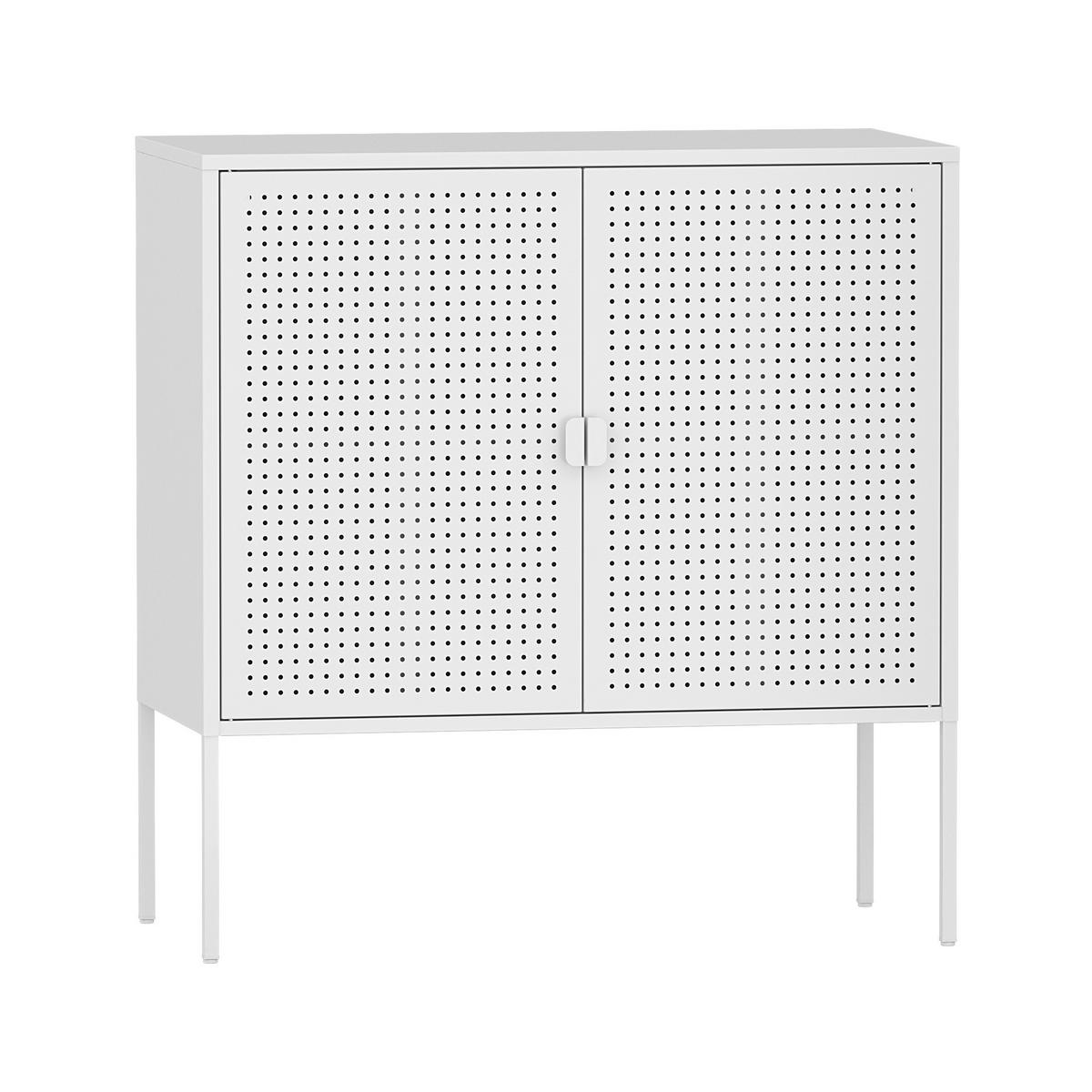 SIDEBOARD Castelli - Weiß, Metall (80/82.5/40cm) - [en.casa]