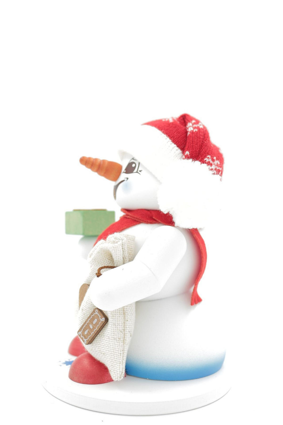 RAUCHFIGUR Schneemann Weiß Weihnachtsmann 19 cm - Multicolor, Holz (15/19/0.1cm)