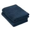 BADETUCH, 2er-Set, 100x150 cm, 100% Baumwolle, Blau - Dunkelblau, Textil (100/150cm) - Zollner
