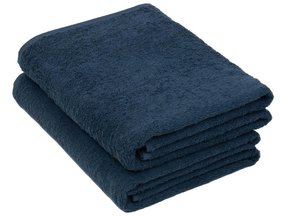 BADETUCH, 2er-Set, 100x150 cm, 100% Baumwolle, Blau - Dunkelblau, Textil (100/150cm) - Zollner