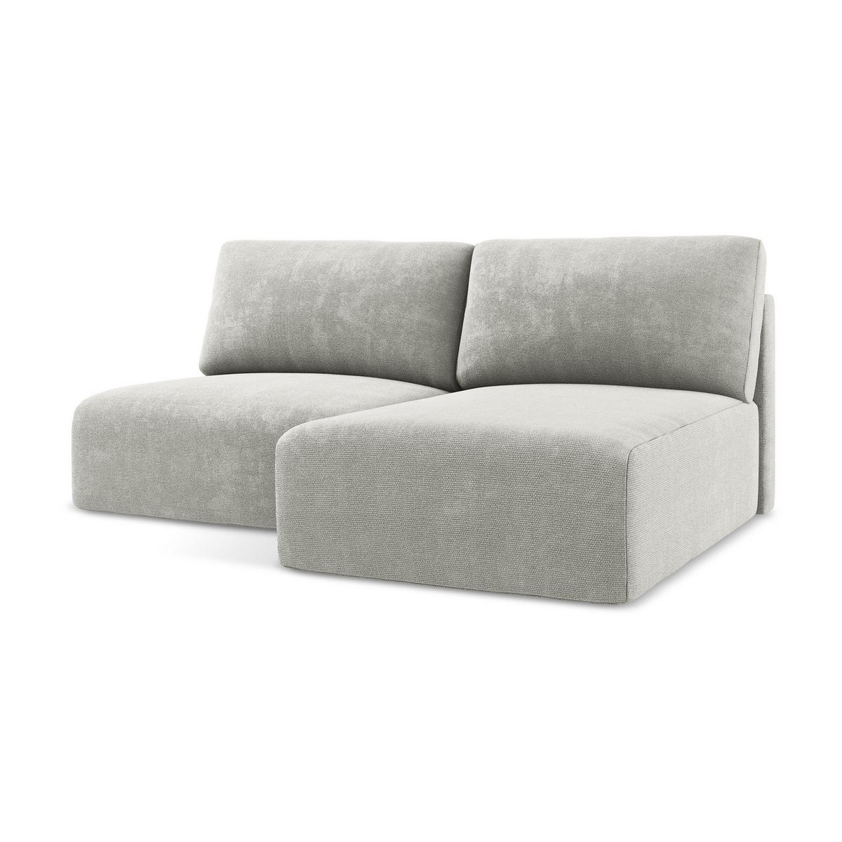 ECKSOFA mit Schlaffunktion rechts Chenille Stoff Grau - Hellgrau/Schwarz, Kunststoff/Textil (210/149cm) - Makamii