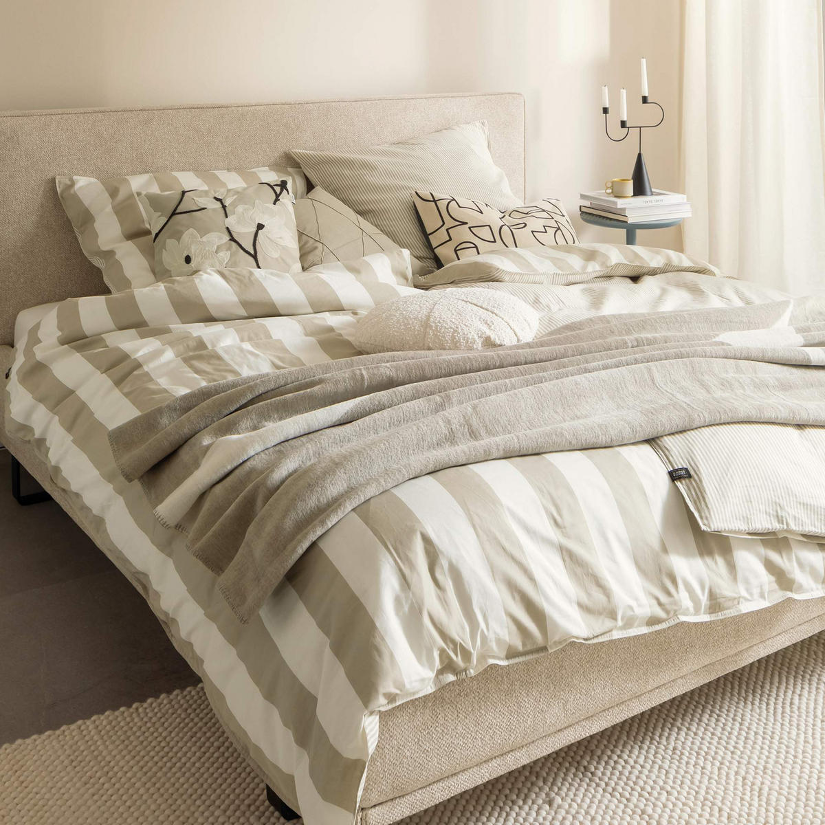 RENFORCÉ BETTWÄSCHE PANEL - Beige, Textil (140/200cm) - Schöner Wohnen