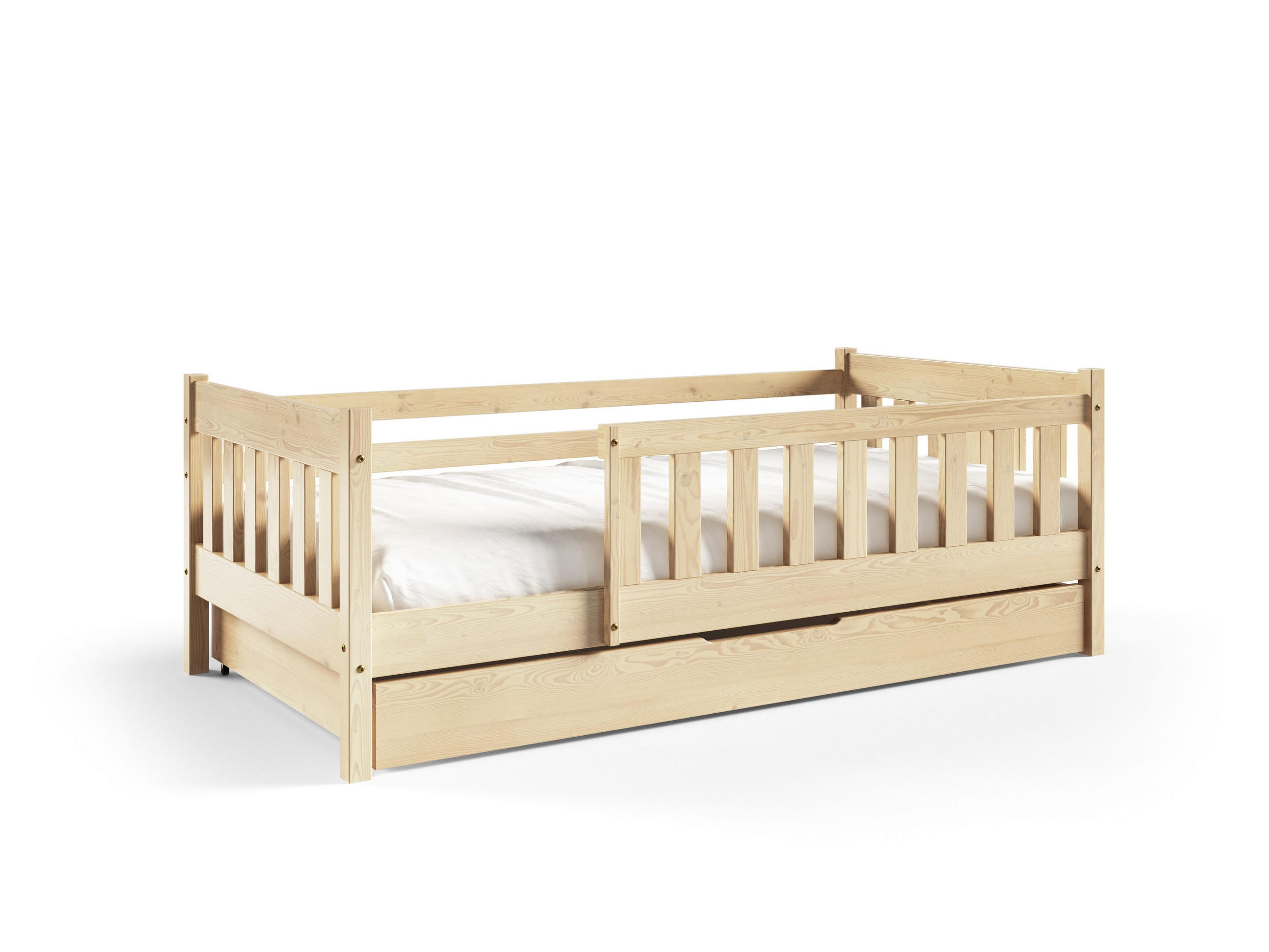 KINDERBETT ELSA mit Bettkasten 80x190 cm Kieferfarben - Kieferfarben, Holz (80/190cm) - MASSENO