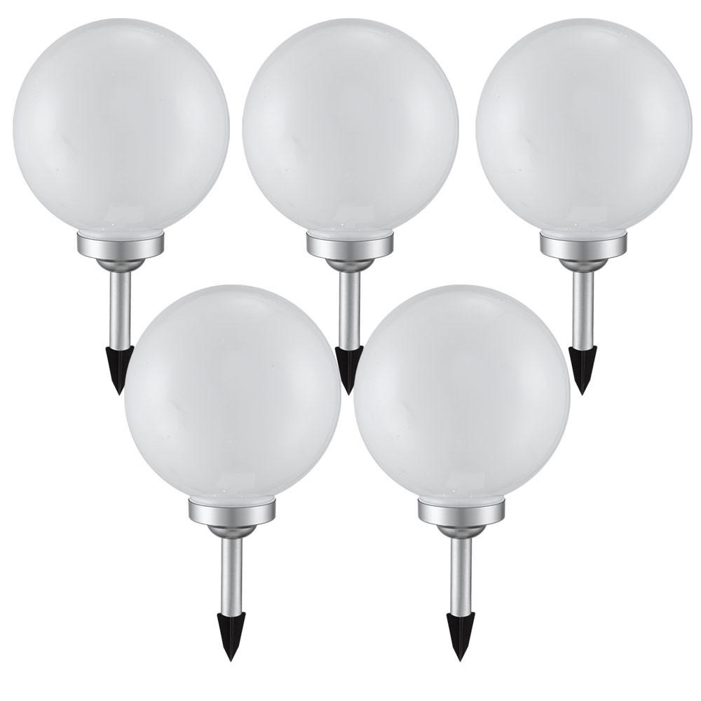 LED AUSSENLEUCHTE Kunststoff Weiß 5er Set - Weiß, Kunststoff (20/20/62cm)