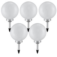 LED AUSSENLEUCHTE Kunststoff Weiß 5er Set - Weiß, Kunststoff (20/20/62cm)