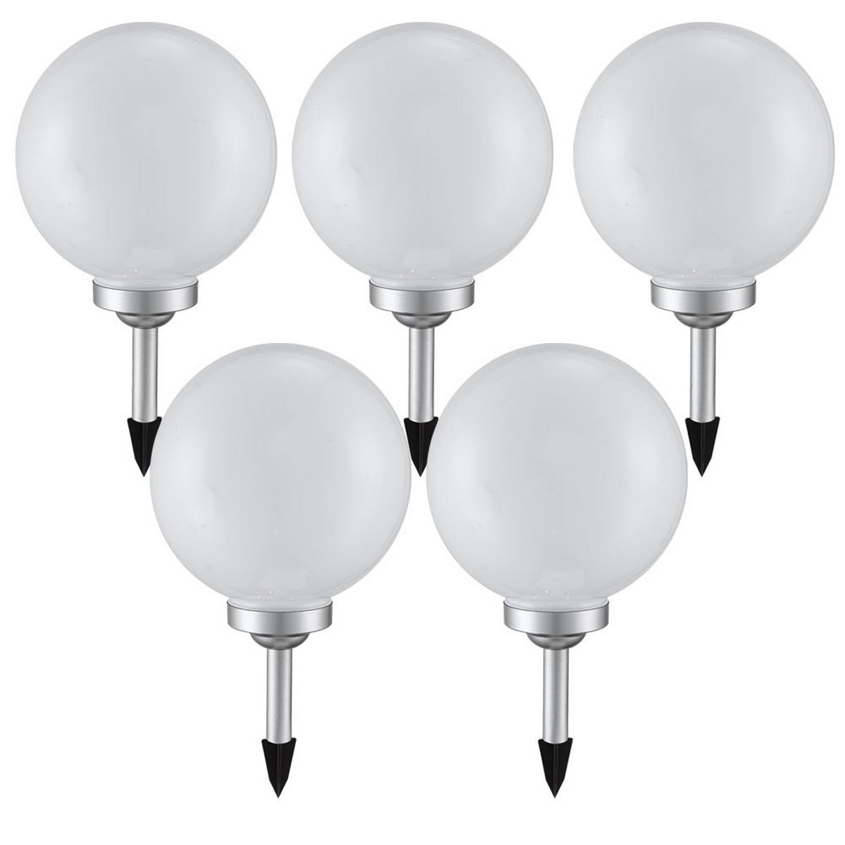 LED AUSSENLEUCHTE Kunststoff Weiß 5er Set - Weiß, Kunststoff (20/20/62cm)