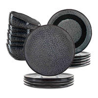 TAFELSERVICE Matera Anthrazit 18er Set - Grau, Keramik (1/1/1cm) - Leonardo Living