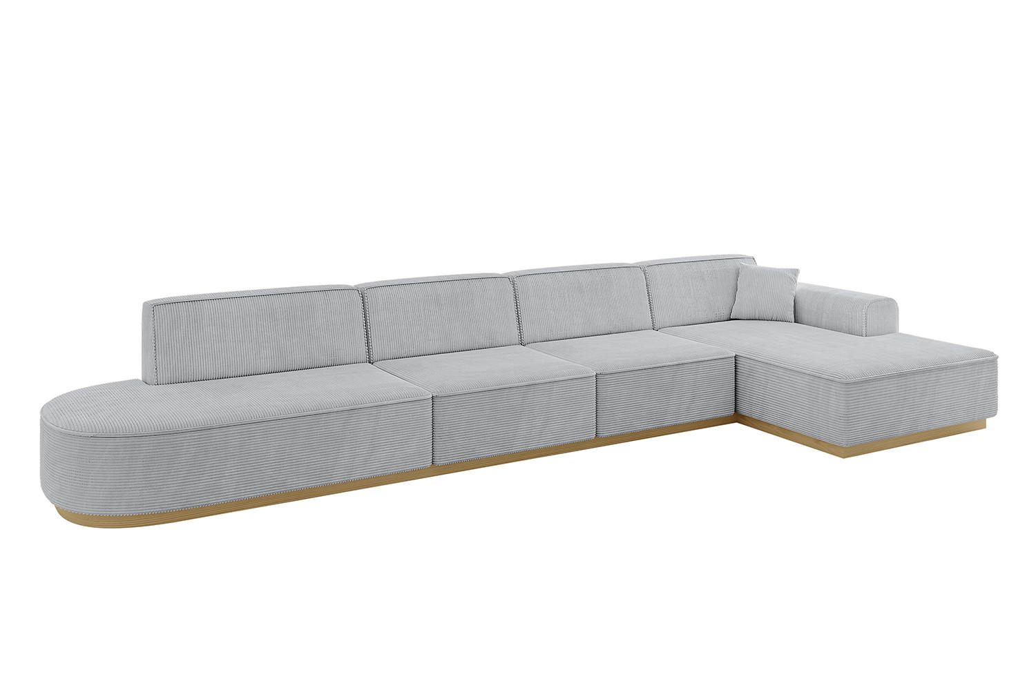 ECKSOFA Ottomane Rechts IREA-L3-v2 - 403x165x81 cm Grau - Grau, Holzwerkstoff/Textil (403/165cm) - ALTDECOR