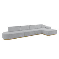 ECKSOFA Ottomane Rechts IREA-L3-v2 - 403x165x81 cm Grau - Grau, Holzwerkstoff/Textil (403/165cm) - ALTDECOR