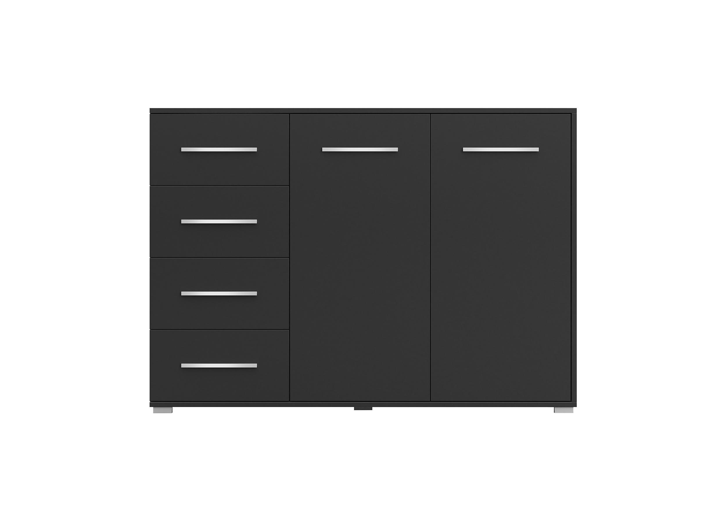 KOMMODE - Highboard IRYS 01 2D4S Schwarz - Schwarz, Holzwerkstoff (135/95/45cm) - Möblo