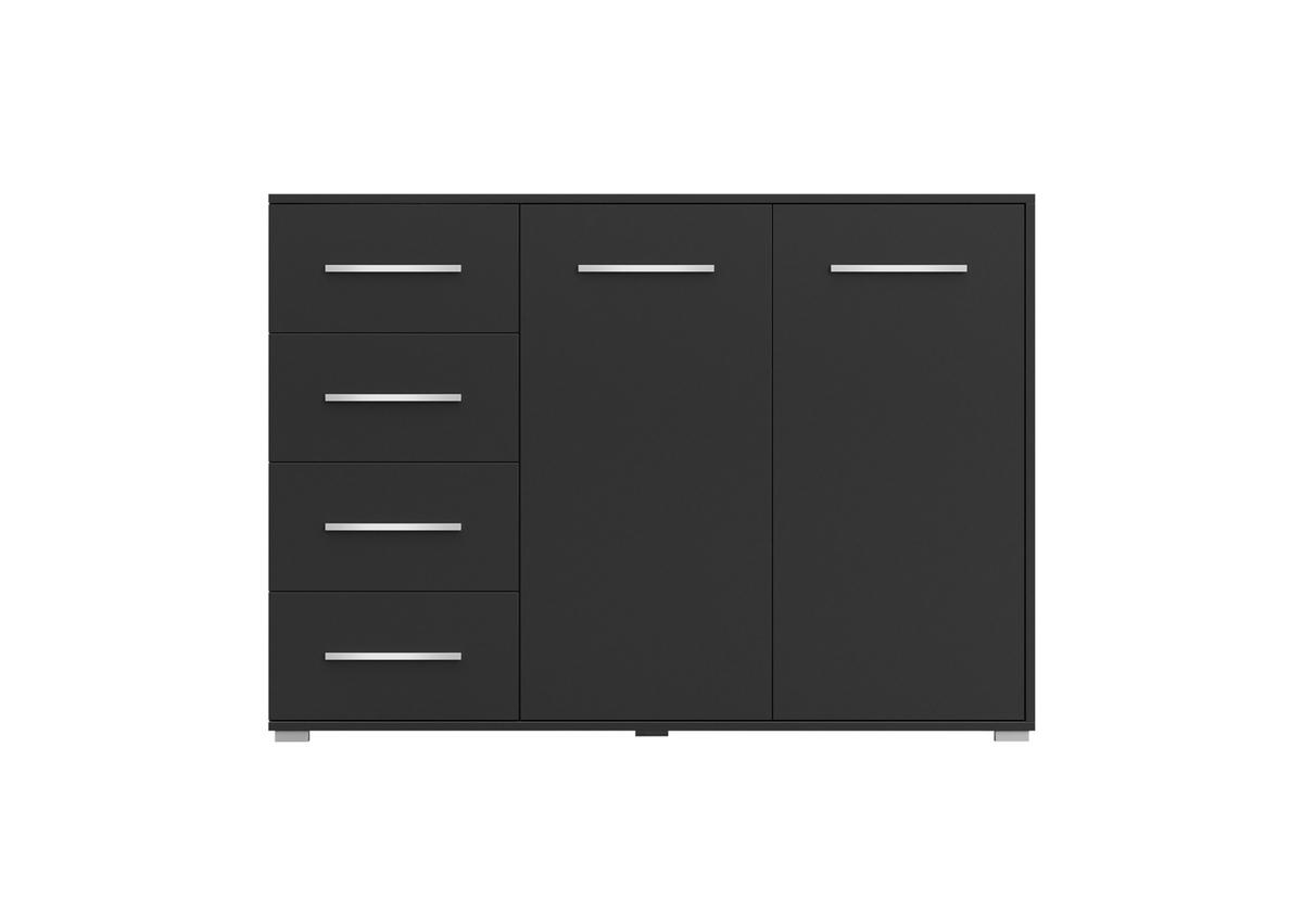 KOMMODE - Highboard IRYS 01 2D4S Schwarz - Schwarz, Holzwerkstoff (135/95/45cm) - Möblo