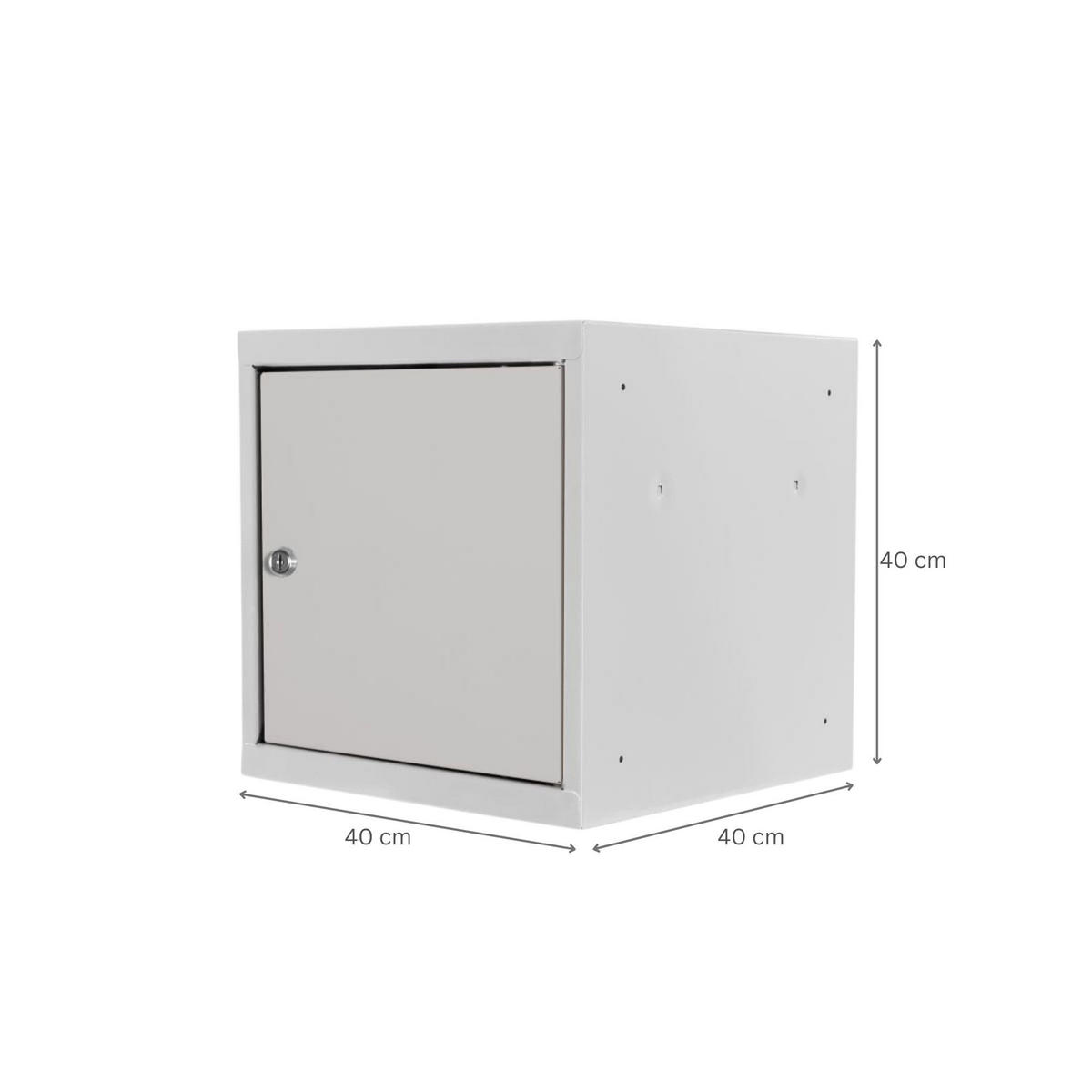 SCHLIESSFACHWÜRFEL 2x Blocky mit Zylinderschloss + 2 Schlüssel 40x40x40cm Lichtgrau - Grau, Metall (40/40/40cm) - PROREGAL