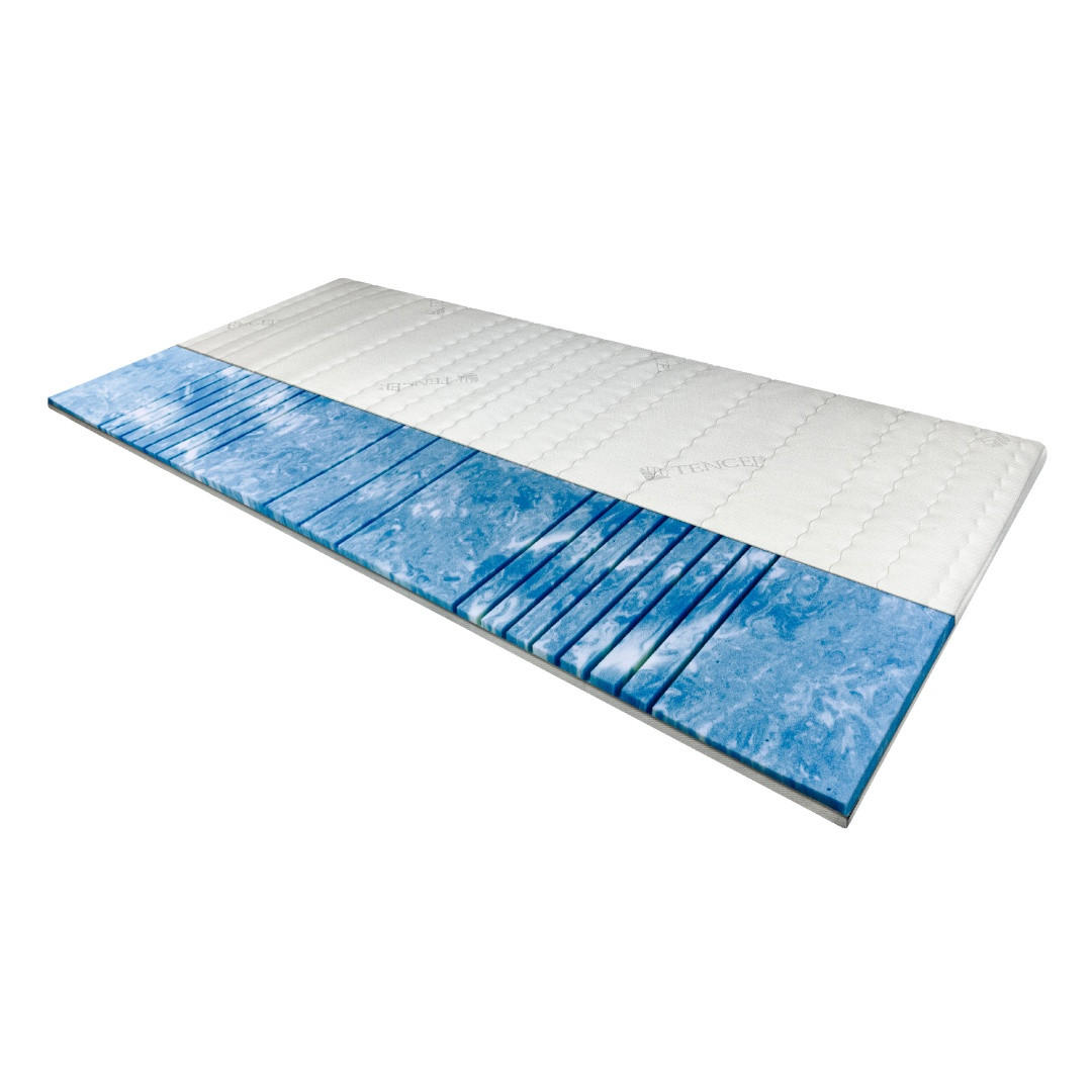GELSCHAUM TOPPER 7-Zonen 100/190 cm - 8cm Höhe & Tencel Bezug - Weiß, Textil (100/190cm) - AM Qualitätsmatratzen