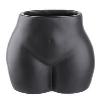 BLUMENTOPF/VASE (4er Set) Boody - Schwarz, Stein (15cm) - Butlers