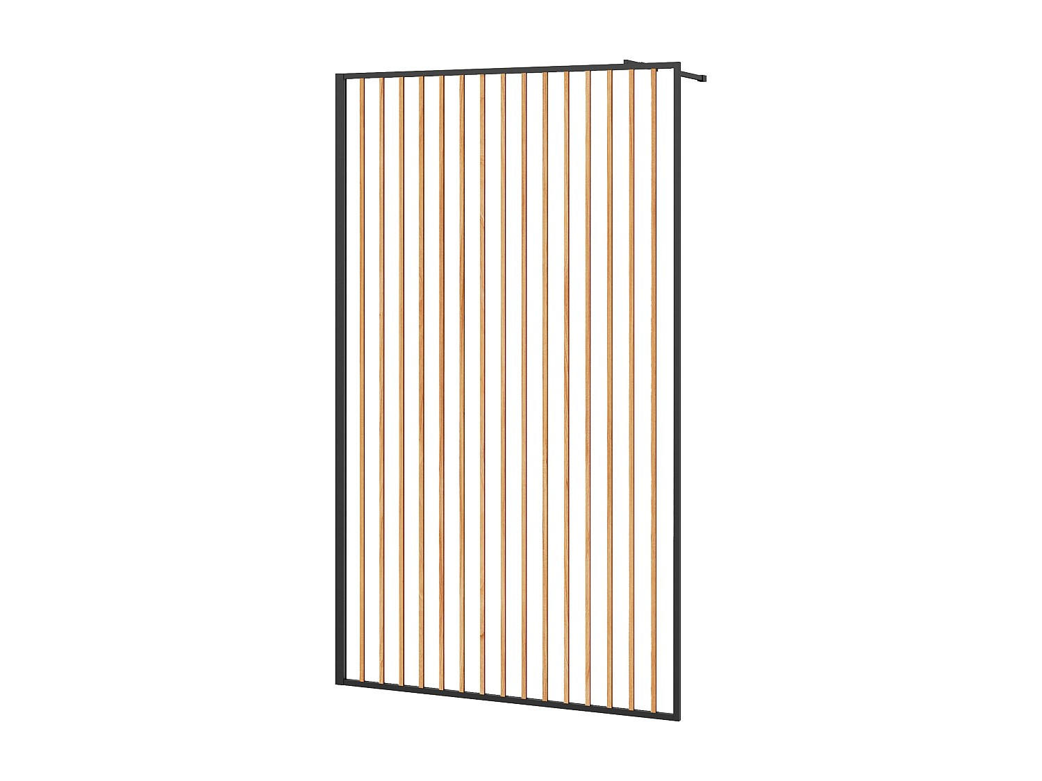 DUSCHWAND für begehbare Duschen - Aluminium - Holz-Optik & Schwarz matt - 120 x 200 cm - TOPEKA - Schwarz, Metall (120/200cm) - Vente-Unique